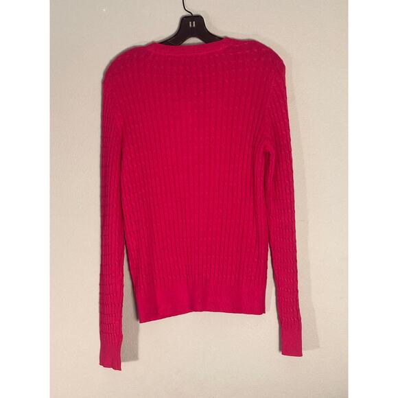 Lord & Taylor Bright Pink Cable Knit Cardigan Ladylike & Refined ~ NWT Sz XL - Picture 6 of 8